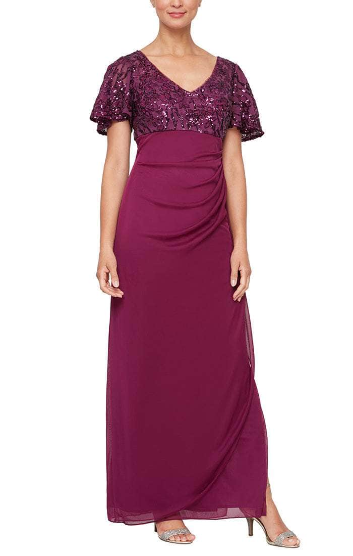 Alex Evenings - 8496771 Empire Short Sleeve Long Dress Alex Evenings - 8496771 Empire Short Sleeve Long Dress