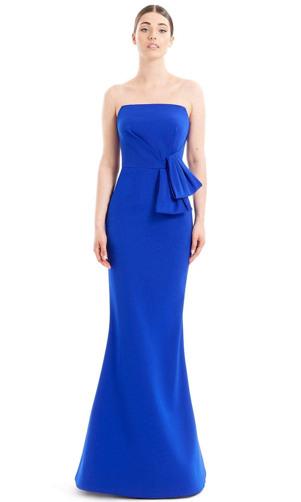 blue strapless peplum dress Strapless Peplum Gown