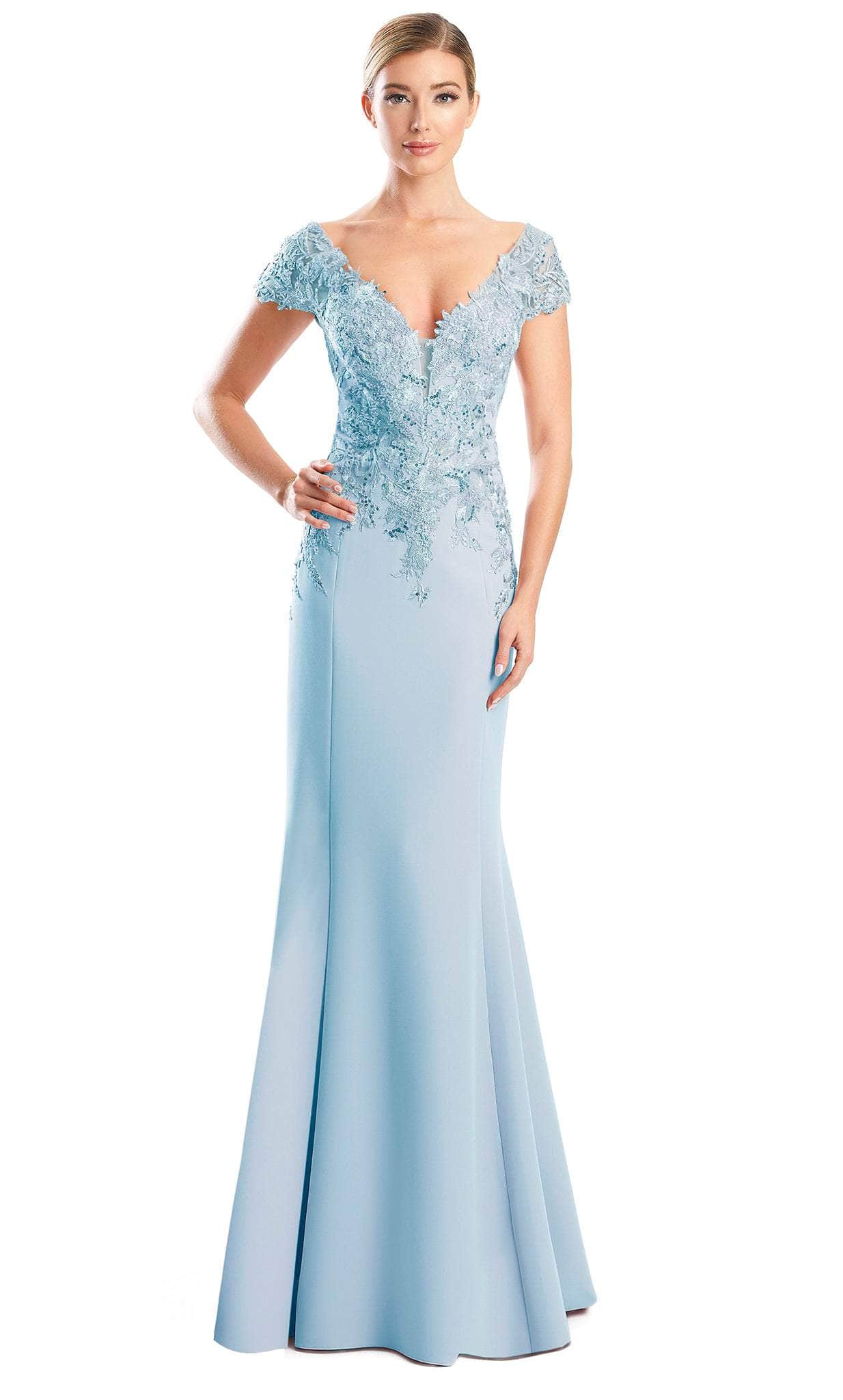Alexander by Daymor 1752S23 - Modest V Neck Lace Formal Gown Couture Candy Alexander by Daymor 1752S23 - Modest V Neck Lace Formal Gown Couture Candy