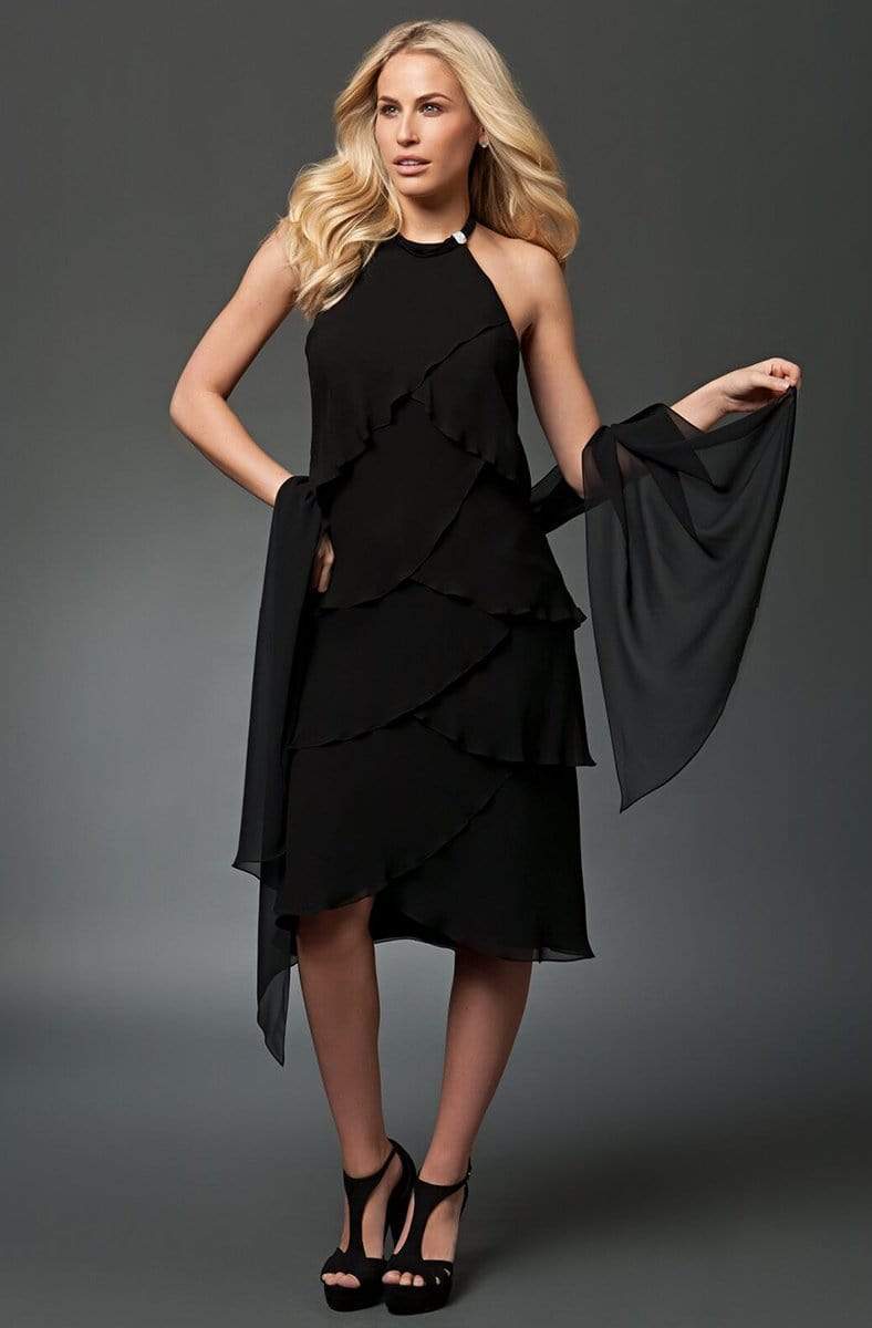 Alexander by Daymor - Halter Neck Layered Sheath Dress 9010 12 / Espresso - Shop Alexander by Daymor dresses on Couture Candy at CoutureCandy.com Alexander by Daymor - Halter Neck Layered Sheath Dress 9010 12 / Espresso - Shop Alexander by Daymor dresses on Couture Candy at CoutureCandy.com