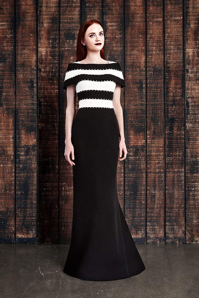 Alexander by Daymor Off Shoulder Beaded Long Formal Dress 860