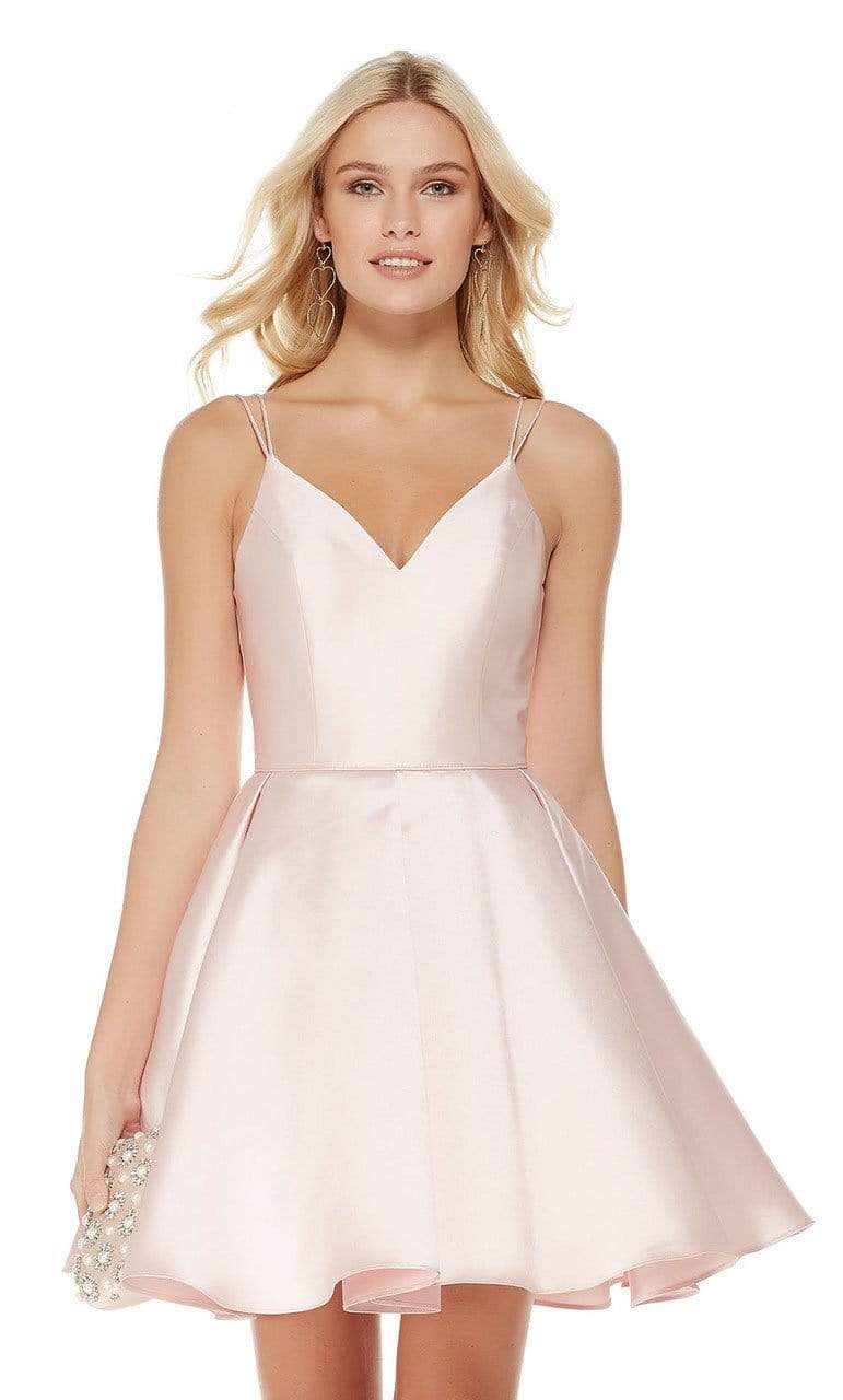 Alyce Paris - 3764 V Neckline Mikado Fit and Flare Cocktail Dress Alyce Paris - 3764 V Neckline Mikado Fit and Flare Cocktail Dress