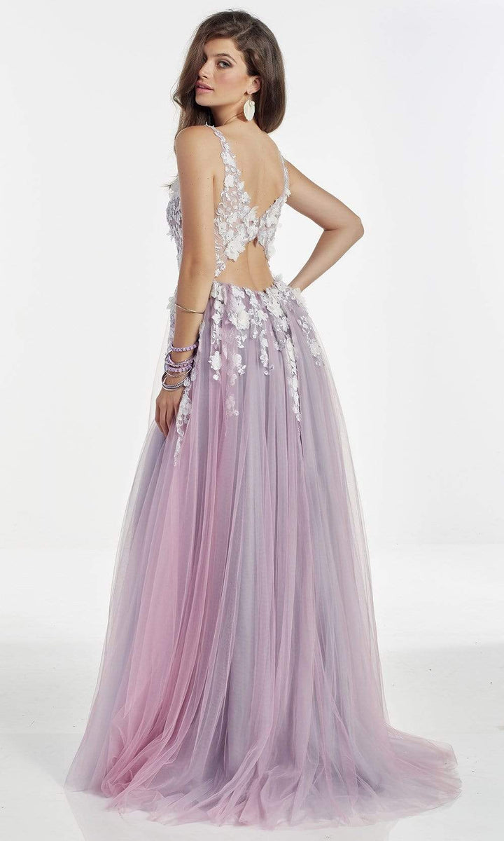 Elegant 3D Floral Lace Tulle Aline Sleeveless Evening Dress main image 0