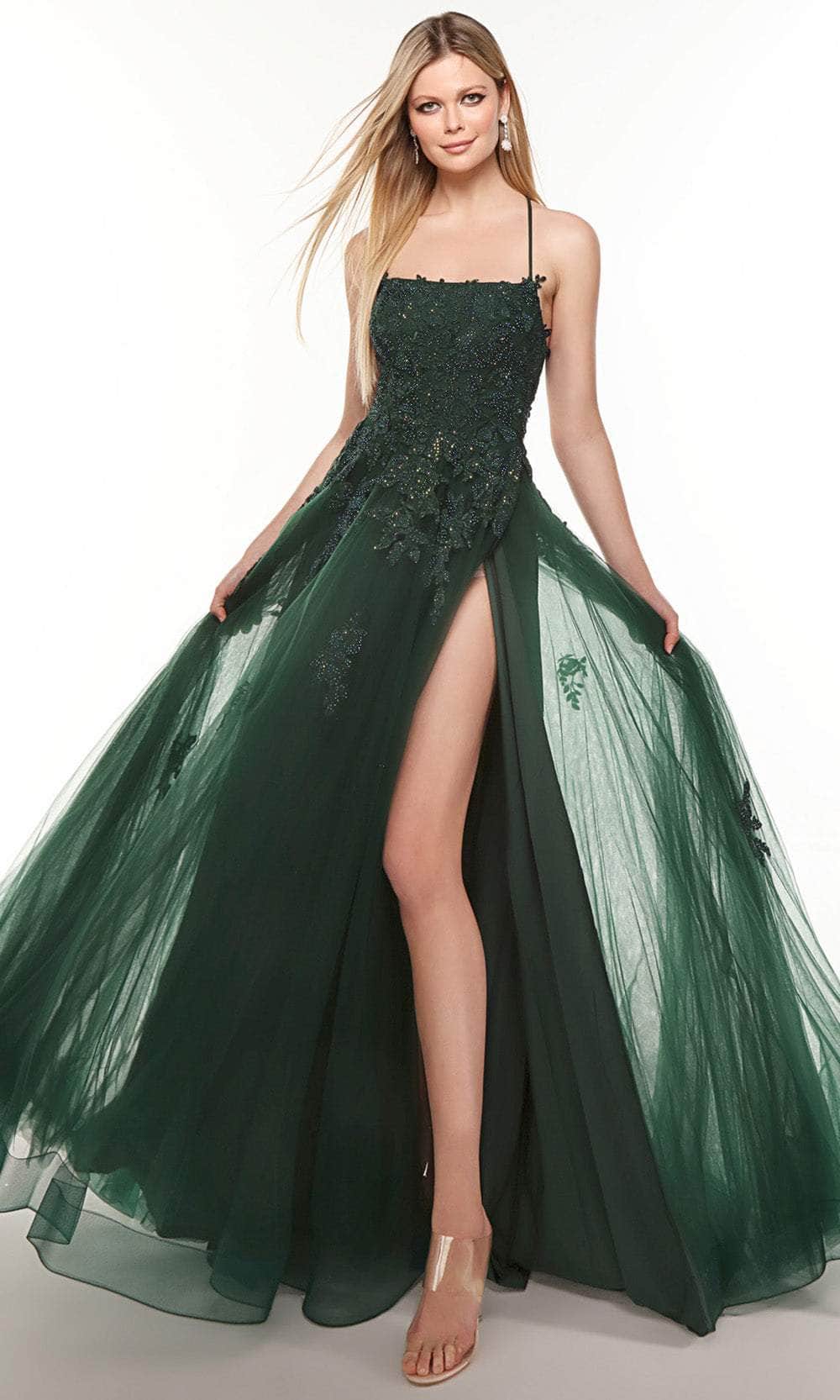 alyce green prom dress Long Prom Dress: Alyce 61788 Dragonfly / 000