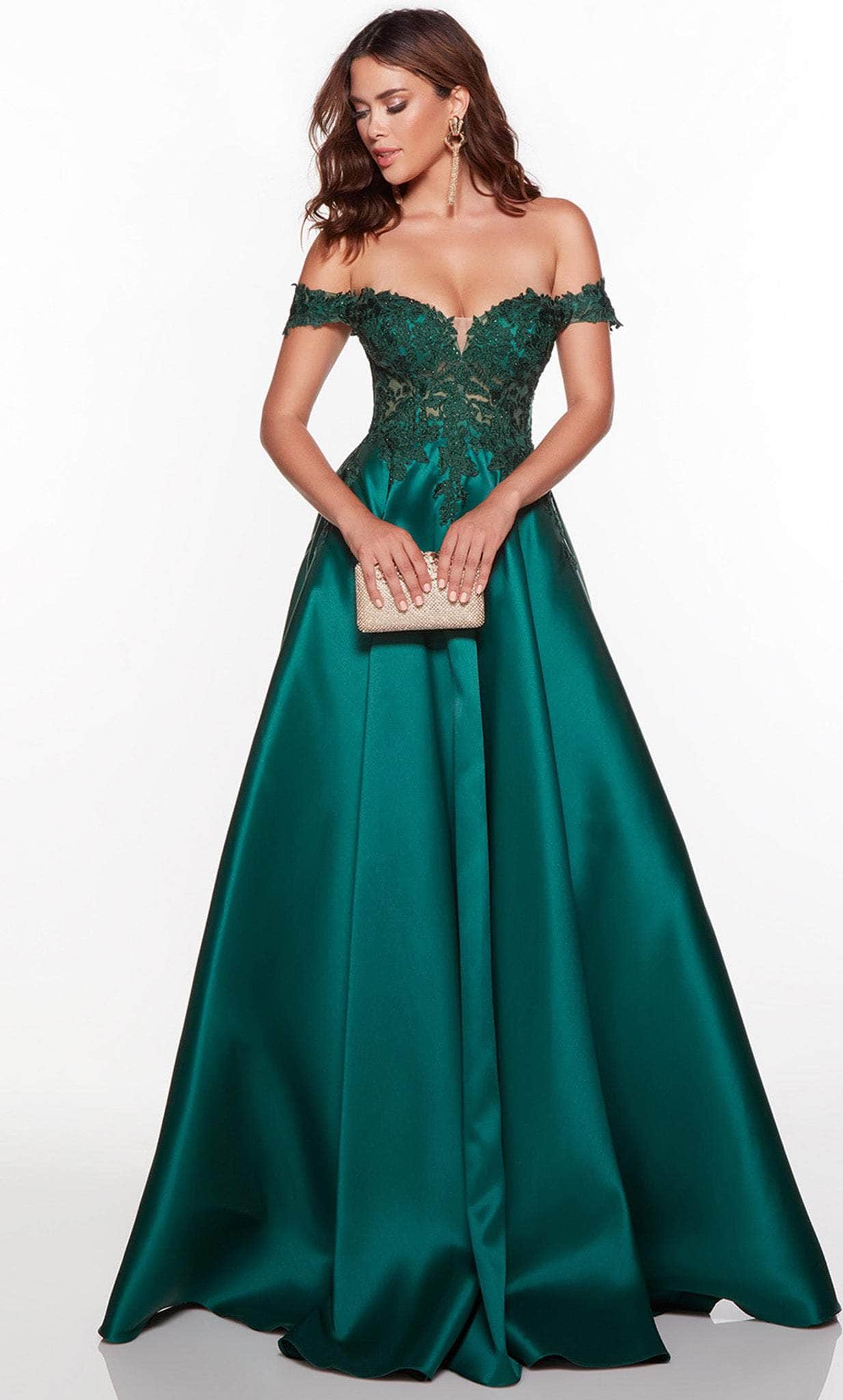 Alyce Paris 61324 - Off Shoulder Mikado Prom Dress Alyce Paris 61324 - Off Shoulder Mikado Prom Dress