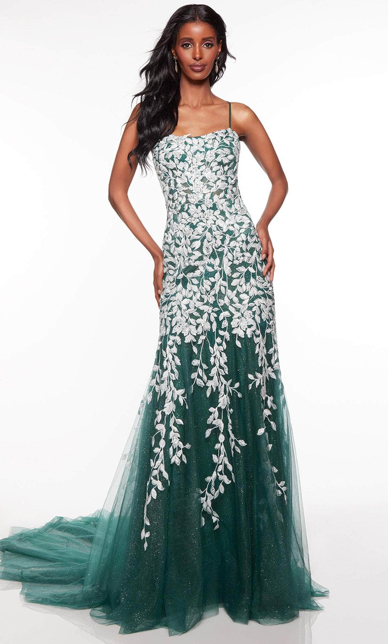 Alyce Paris 61418 - Scoop Foliage Appliqued Prom Gown Couture Candy Alyce Paris 61418 - Scoop Foliage Appliqued Prom Gown Couture Candy