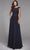 Alyce Paris - Cap Sleeve Ornate Lace Bodice Dress 27504 CCSALE 14 / Midnight