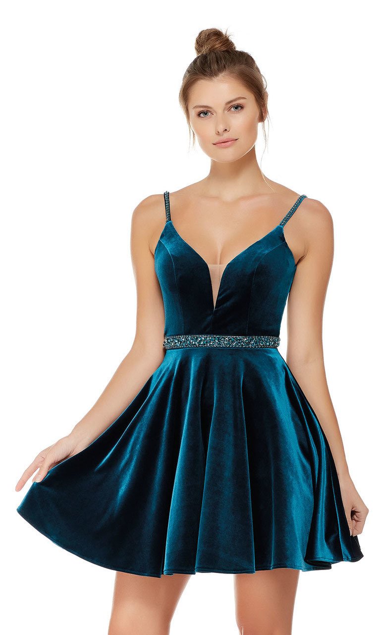 Alyce Paris Embellished Deep V-Neck Velvet A-Line Dress 4008 00 / Forest Green - Shop Alyce Paris Dresses On Couture Candy at CoutureCandy.com Alyce Paris Embellished Deep V-Neck Velvet A-Line Dress 4008 00 / Forest Green - Shop Alyce Paris Dresses On Couture Candy at CoutureCandy.com
