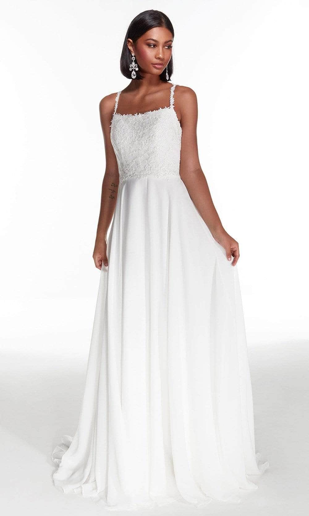 Alyce Paris - Laced Straight-Across Bridal Gown 7018 Couture Candy Alyce Paris - Laced Straight-Across Bridal Gown 7018 Couture Candy