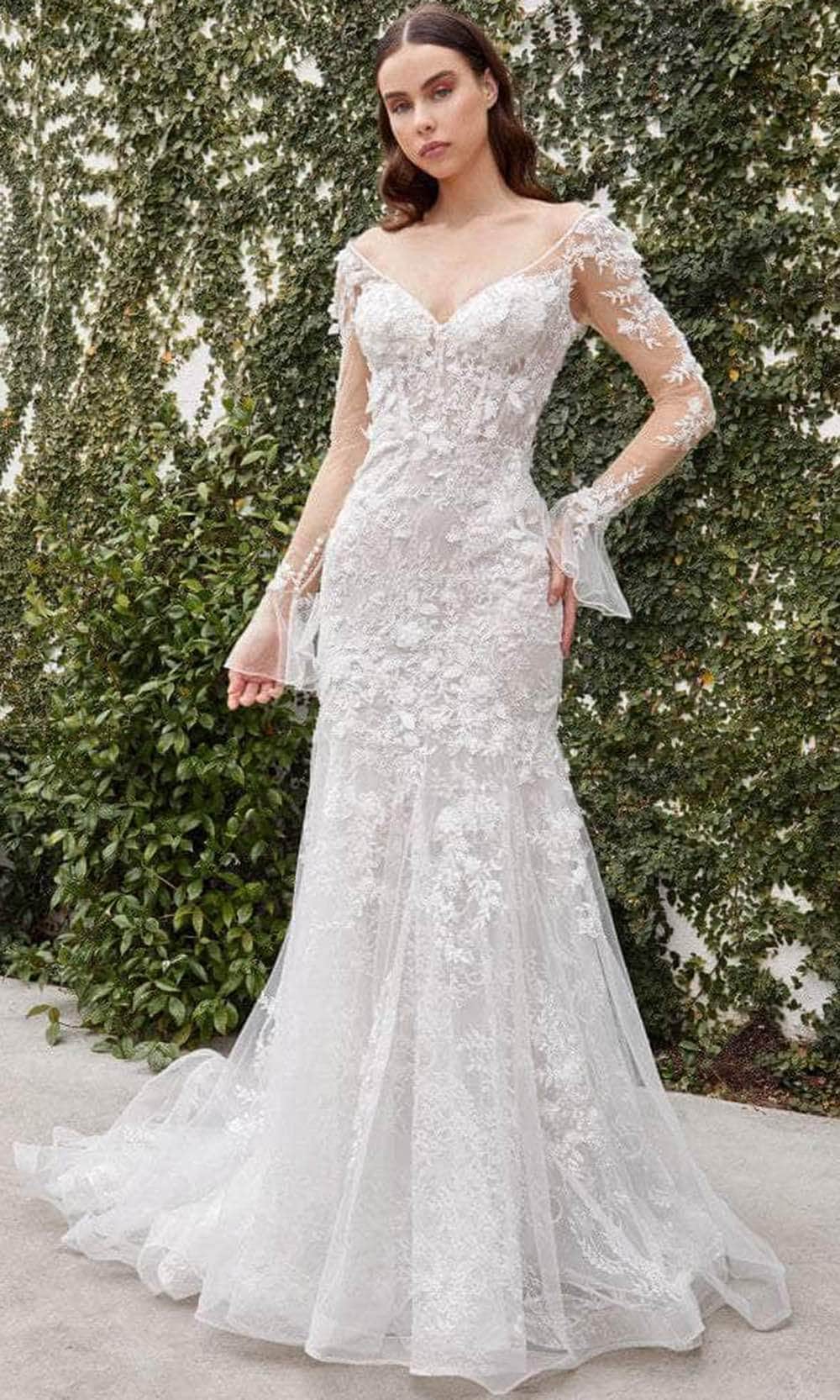 Andrea and Leo A1073WC - Long Sleeve V-Neck Wedding Dress Couture Candy Andrea and Leo A1073WC - Long Sleeve V-Neck Wedding Dress Couture Candy
