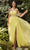 Andrea and Leo A1140 - Butterfly Appliqued Asymmetric Prom Gown Special Occasion Dress 2 / Yellow