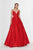 Angela & Alison - 91001 Sleeveless Low Scoop Back Beaded Satin Gown Special Occasion Dress 0 / Hot Red