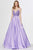 Angela & Alison - 91001 Sleeveless Low Scoop Back Beaded Satin Gown Special Occasion Dress 0 / Violet