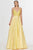 Angela & Alison - 91001 Sleeveless Low Scoop Back Beaded Satin Gown Special Occasion Dress 0 / Yellow