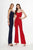 Angela & Alison - 91008 Brooch Accented Flared Jumpsuit Special Occasion Dress