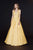 Angela & Alison - 91009 Plunging V-Neck Sleek Taffeta Gown Special Occasion Dress 0 / Yellow
