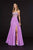 Angela & Alison - 91020 Strapless Illusion Corset High Slit Gown Prom Dresses 0 / Violet