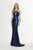 Angela & Alison - 91100 Halter Metallic Shimmer Trumpet Dress Special Occasion Dress 0 / Royal Blue