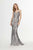 Angela & Alison - 91107 Bedazzled Plunging V-neck Trumpet Dress Special Occasion Dress 0 / Pewter