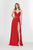 Angela & Alison - 91118 Plunging Sweetheart Chiffon A-line Dress Special Occasion Dress 0 / Hot Red