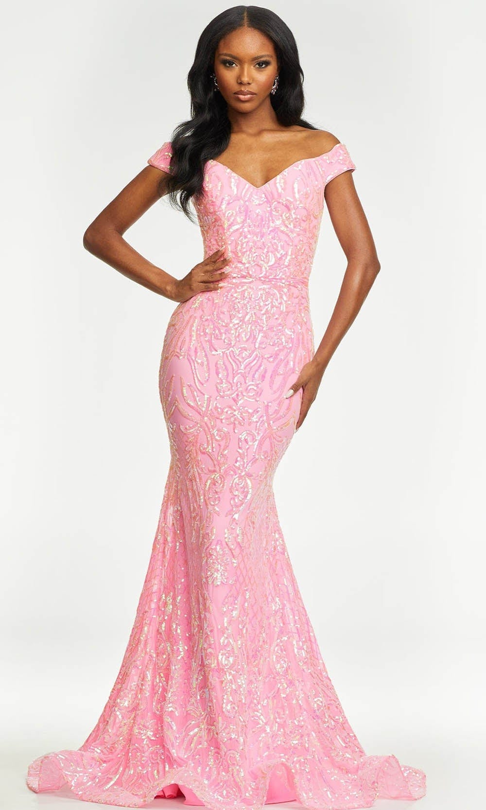 Ashley Lauren - 11112 Off Shoulder Sequin Gown 22 / Baby Pink - Shop Ashley Lauren dresses on Couture Candy at CoutureCandy.com Ashley Lauren - 11112 Off Shoulder Sequin Gown 22 / Baby Pink - Shop Ashley Lauren dresses on Couture Candy at CoutureCandy.com
