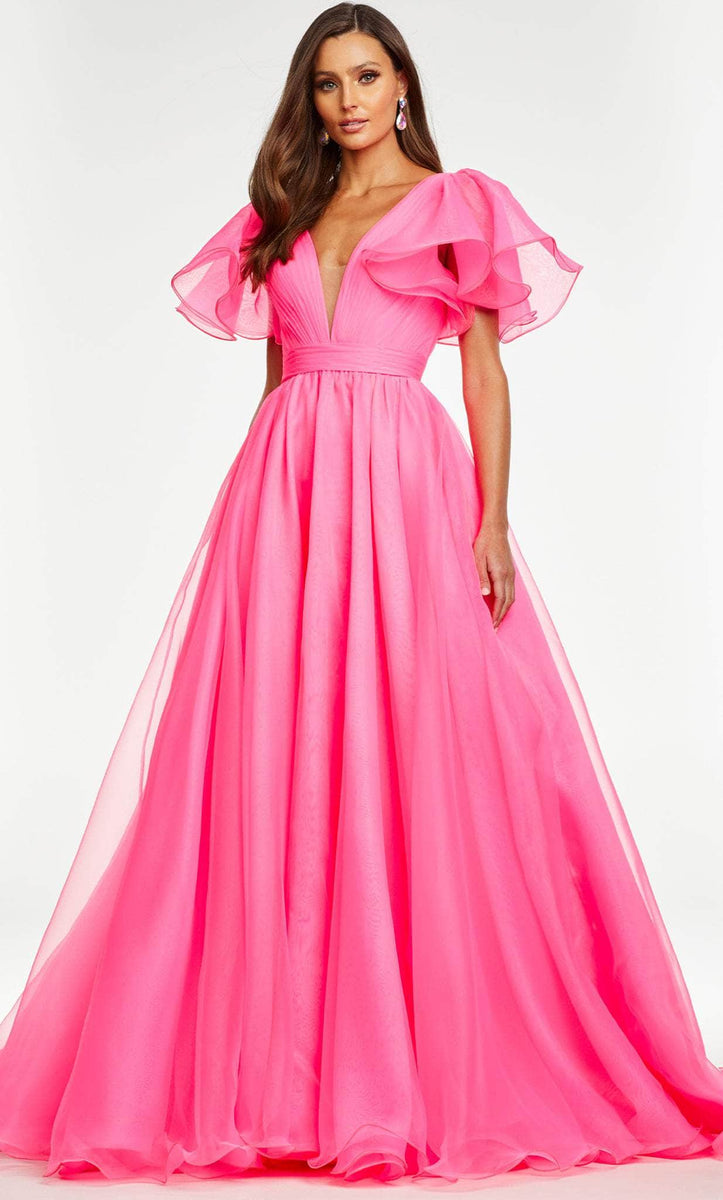 Ashley Lauren 11153 Voluminous Aline Plunging Gown Couture Candy