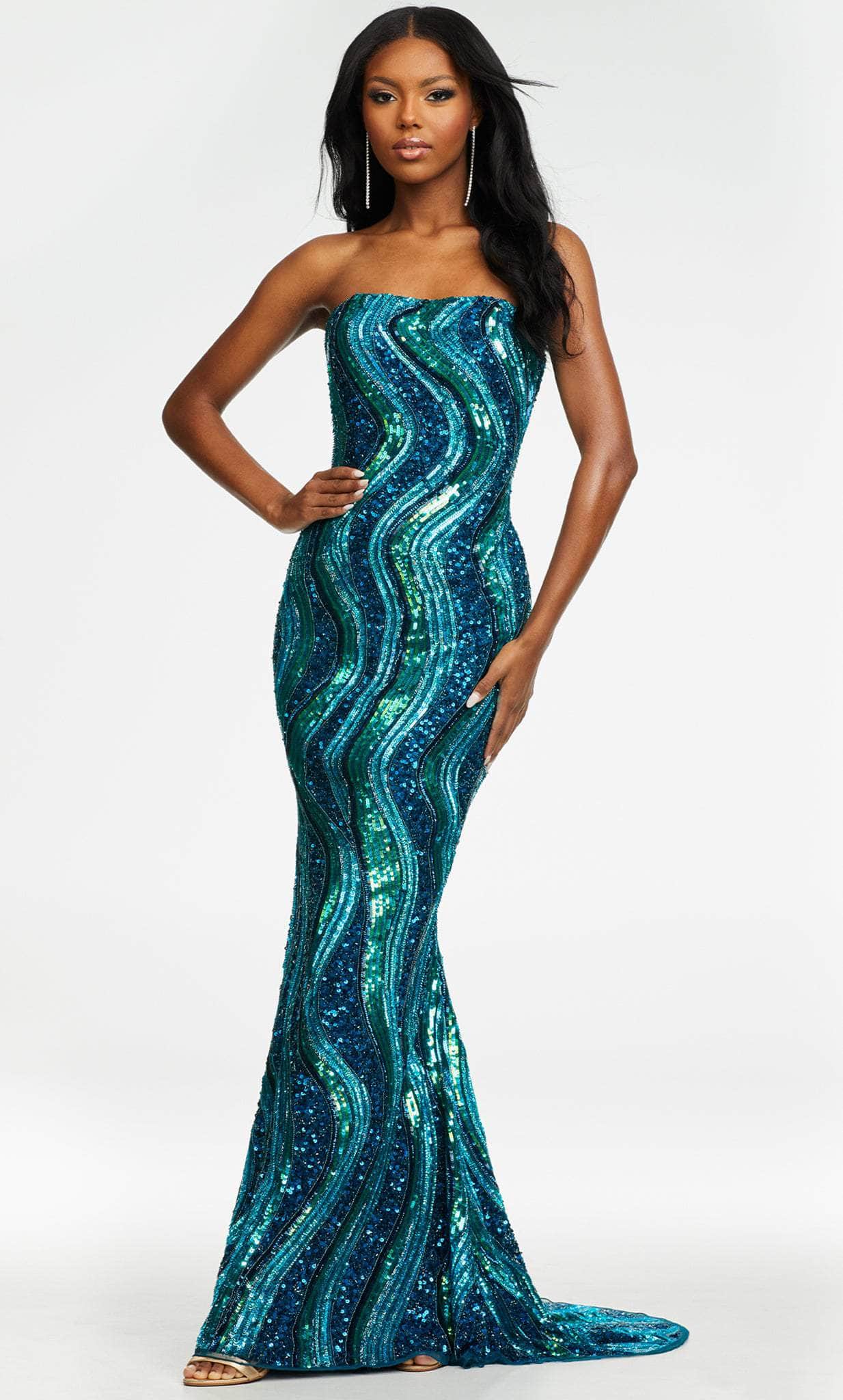 Ashley Lauren 11161 - Wavy Sequined Prom Dress Ashley Lauren 11161 - Wavy Sequined Prom Dress