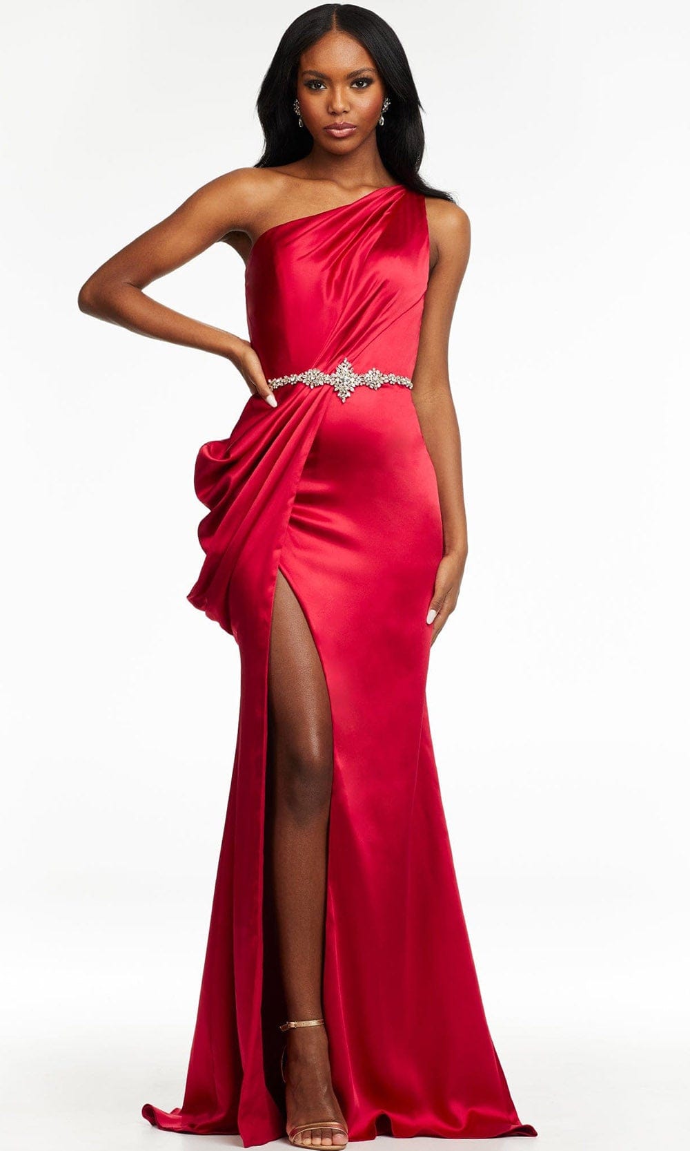 adora formal one-shoulder ruched dress Windsor Formal One-Shoulder Ruched Dress