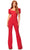 Ashley Lauren 11218 - Puff Sleeve Scuba Jumpsuit Special Occasion Dress 0 / Red