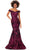 Ashley Lauren 11330 - Velvet Off Shoulder Evening Gown Special Occasion Dress 00 / Fuchsia/Black