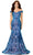 Ashley Lauren 11330 - Velvet Off Shoulder Evening Gown Special Occasion Dress 00 / Turquoise/Royal
