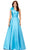 Ashley Lauren 11336 - Feather Detailed One Sleeve Evening Gown Special Occasion Dress 0 / Turquoise