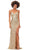 Ashley Lauren 11342 - Dual Strap Sequin Evening Gown Evening Gown 00 / Gold