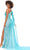 Ashley Lauren 11371 - Asymmetric Sequin Prom Gown With Cape Prom Gown