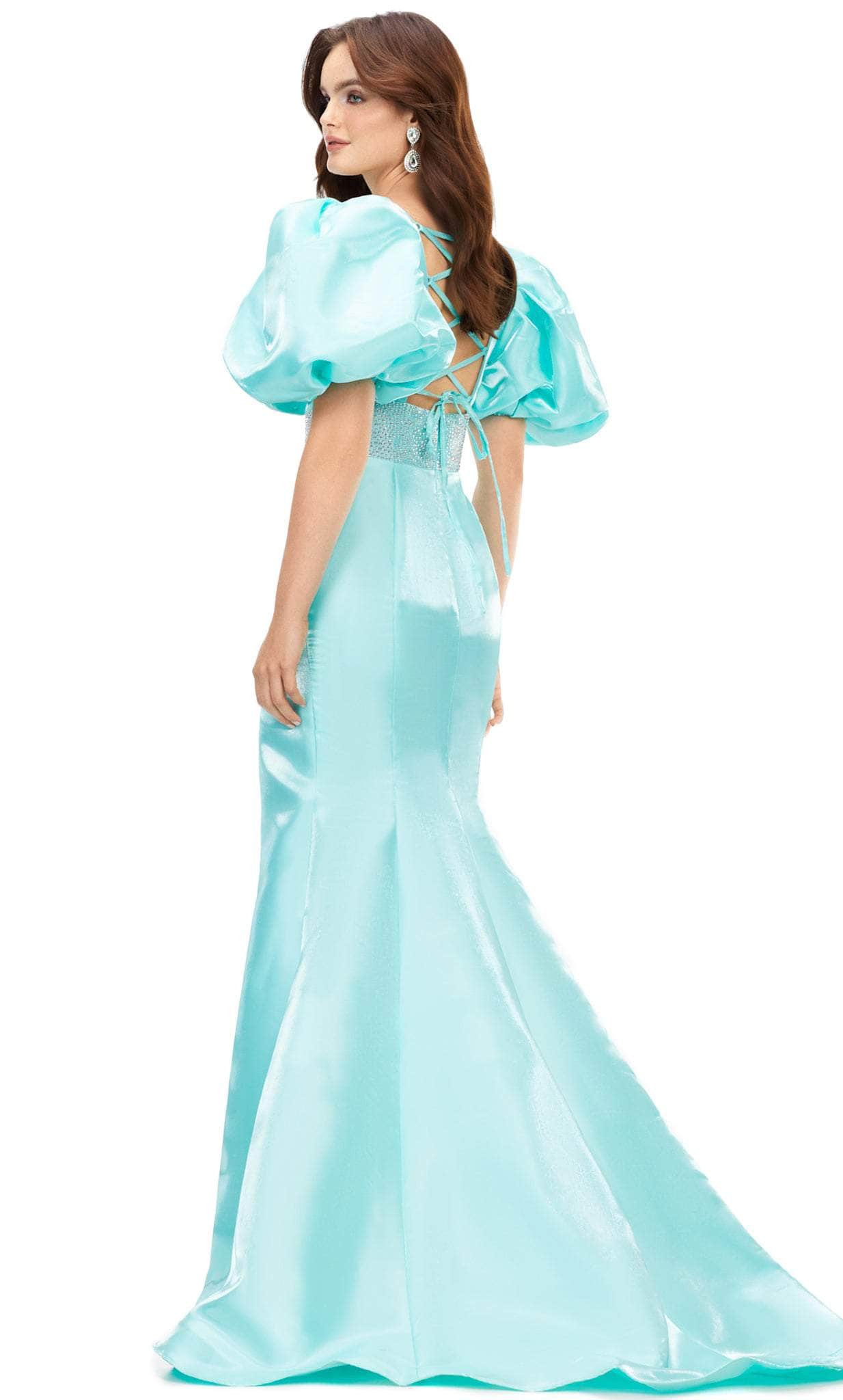 beaded empire waist prom dress Corset-Back Empire-Waist Long Beaded Prom Dress E1038 Fuchsia / 2