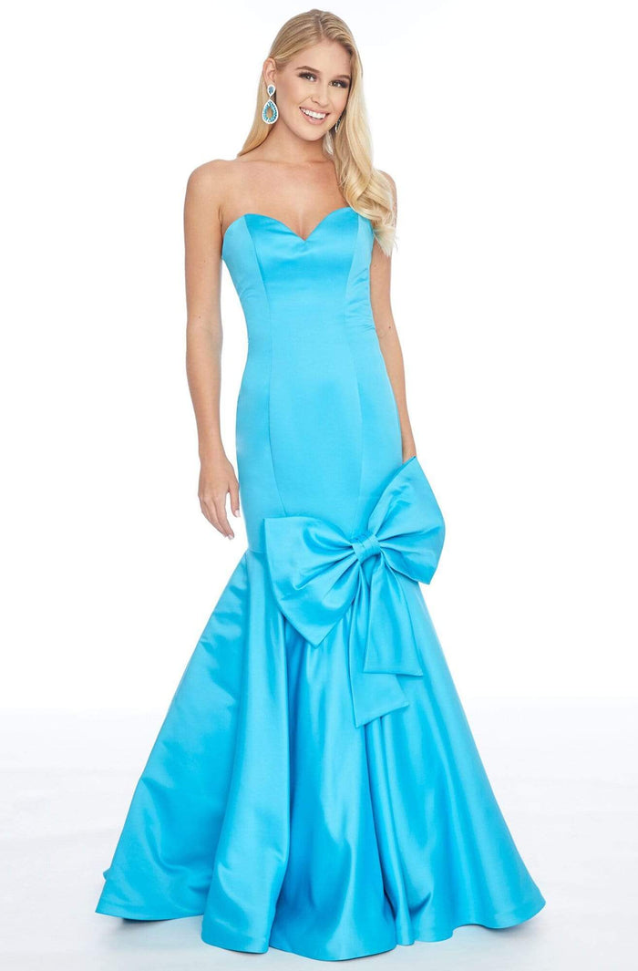 Ashley Lauren - 1777 Sweetheart Satin Trumpet Dress Prom Dresses 0 / Turquoise