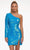 Ashley Lauren - 4455 Sequined Asymmetric Sheath Dress Cocktail Dresses 0 / Neon Blue