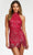 Ashley Lauren - 4483 Fringe Ornate Sheath Dress Cocktail Dresses 0 / Iridescent Red