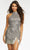 Ashley Lauren - 4483 Fringe Ornate Sheath Dress Cocktail Dresses 0 / Silver