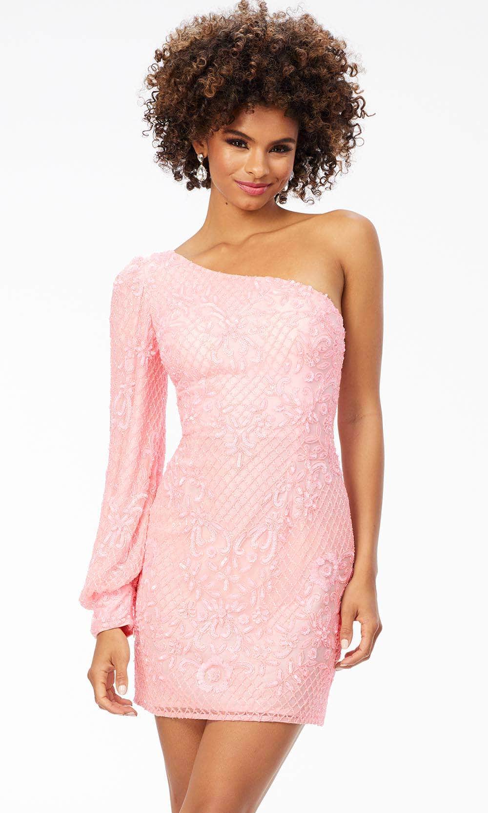 Ashley Lauren 4497 - One Shoulder Long Bishop Sleeve Cocktail Dress 4 / Candy Pink - Shop Ashley Lauren Dresses On Couture Candy at CoutureCandy.com Ashley Lauren 4497 - One Shoulder Long Bishop Sleeve Cocktail Dress 4 / Candy Pink - Shop Ashley Lauren Dresses On Couture Candy at CoutureCandy.com