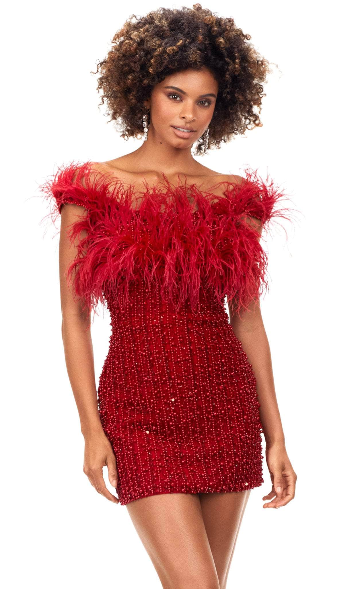 Ashley Lauren 4566 - Pearl Embellished Feather Short Dress 2 / Red - Shop Ashley Lauren dresses on Couture Candy at CoutureCandy.com Ashley Lauren 4566 - Pearl Embellished Feather Short Dress 2 / Red - Shop Ashley Lauren dresses on Couture Candy at CoutureCandy.com