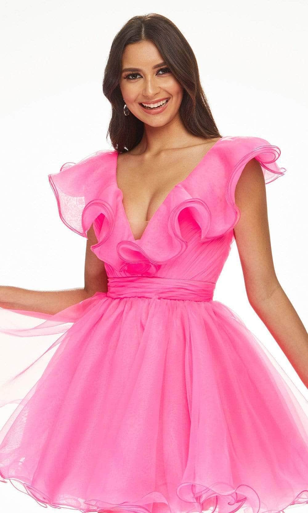 Ashley Lauren - Ruffle Draped Cocktail Dress 4464