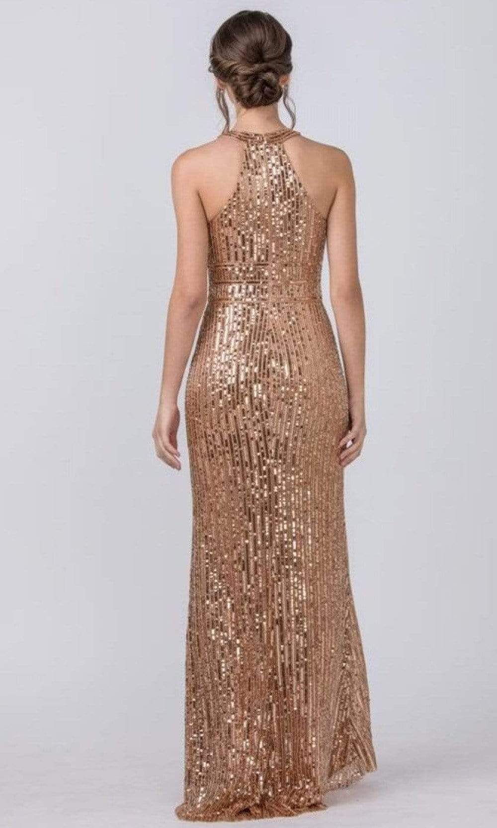 Aspeed Design - Halter Front Keyhole Sequin Sheath Dress L2391 XXS / Rosegold - Shop Aspeed Design dresses on Couture Candy at CoutureCandy.com Aspeed Design - Halter Front Keyhole Sequin Sheath Dress L2391 XXS / Rosegold - Shop Aspeed Design dresses on Couture Candy at CoutureCandy.com