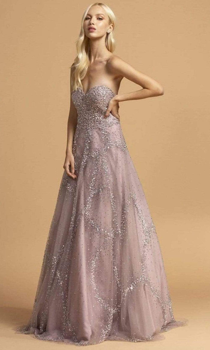 Aspeed Design - L2260 Sweetheart Beaded A-Line Dress Prom Dresses XXS / Mauve