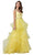 Aspeed Design - L2296 Deep V-Neck Tiered A-Line Dress Prom Dresses XXS / Yellow