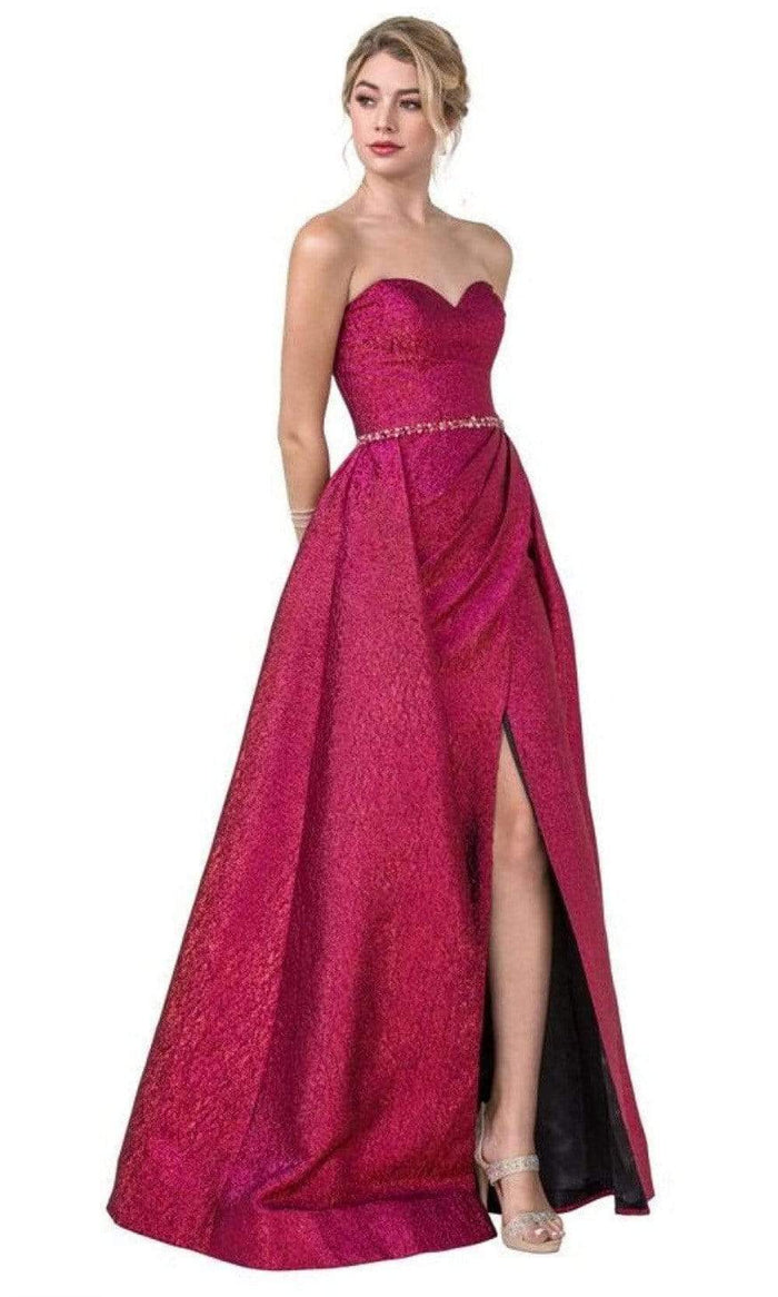 Aspeed Design - L2427 A-Line Overskirt Sweetheart Evening Dress Prom Dresses XXS / Magenta