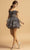 Aspeed Design - S2094 Off Shoulder Organza Short Dress Homecoming Dresses XXS / Charcoal