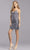 Aspeed Design - S2319 Beaded Sheath Short Dress Cocktail Dresses XXS / Charcoal