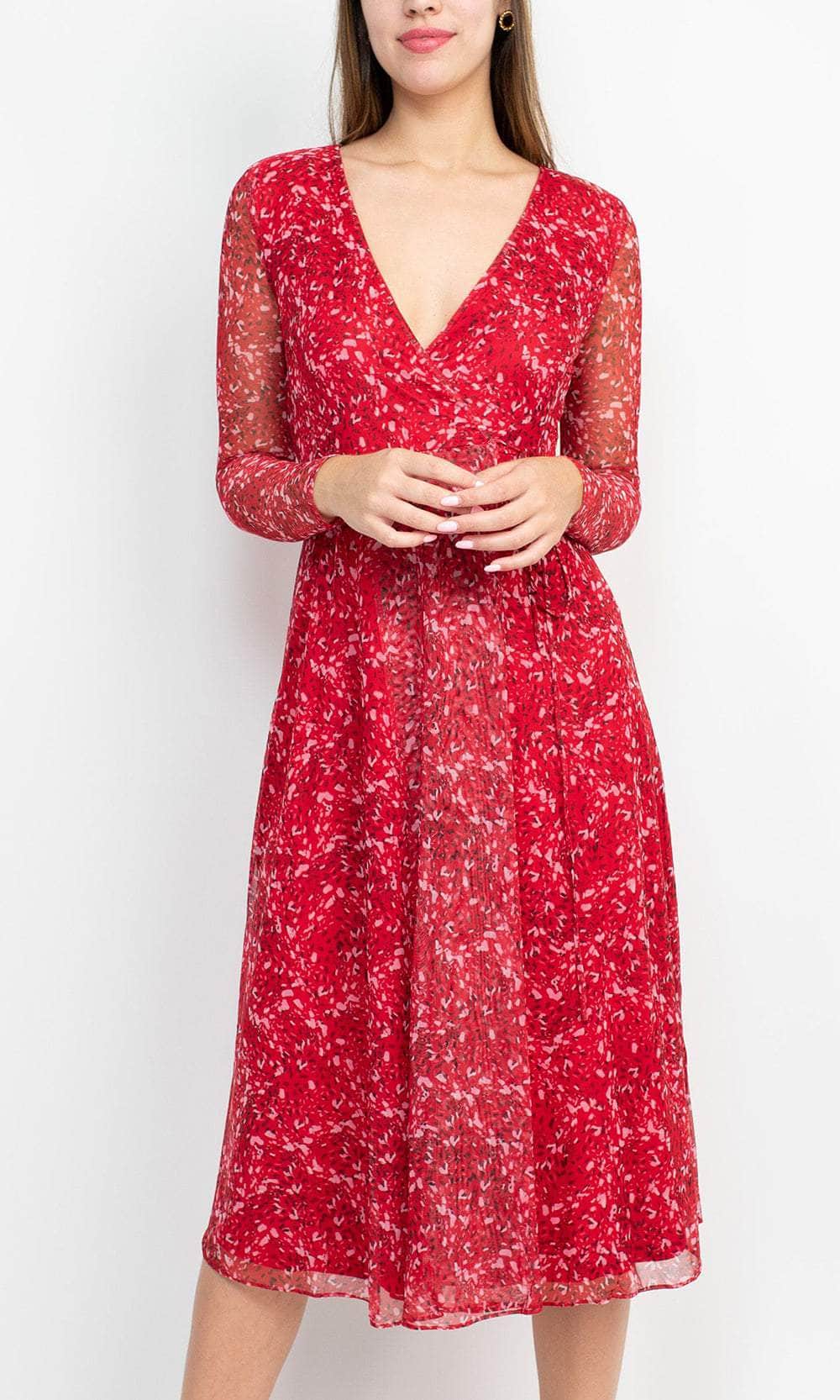 BCBG Generation GU05D32 - Long Sleeve Printed Casual Dress Couture Candy BCBG Generation GU05D32 - Long Sleeve Printed Casual Dress Couture Candy