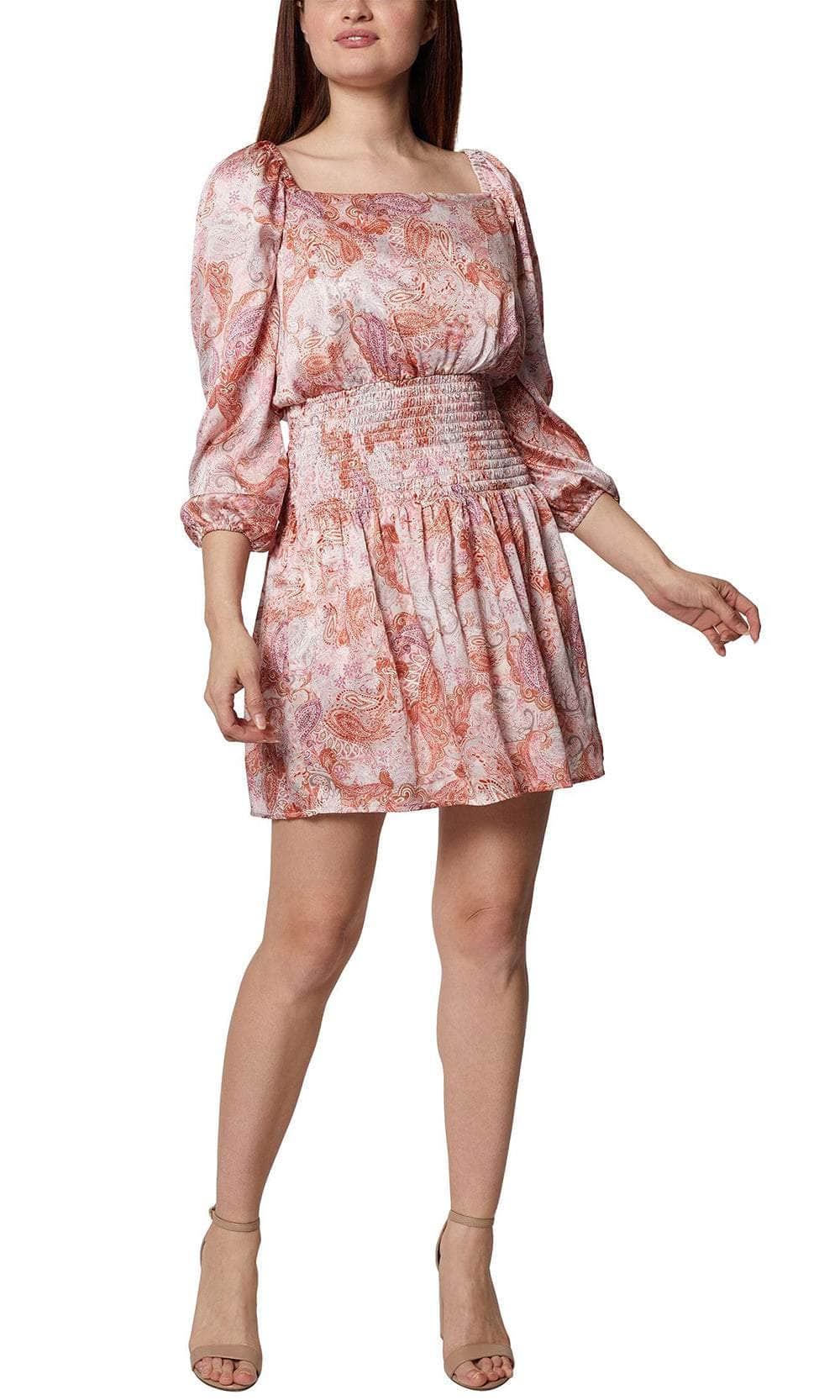 BCBG Generation GU07D02 - Square Paisley Print Casual Dress Couture Candy BCBG Generation GU07D02 - Square Paisley Print Casual Dress Couture Candy